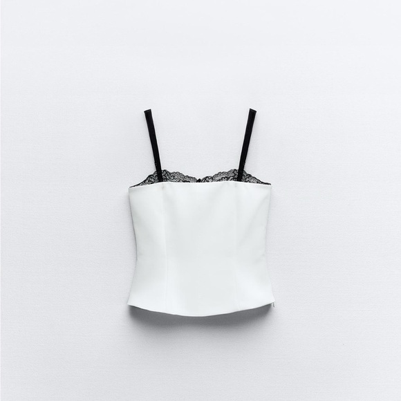 Zara Tops - lace trim blend zara corset top spaghetti strap top viral